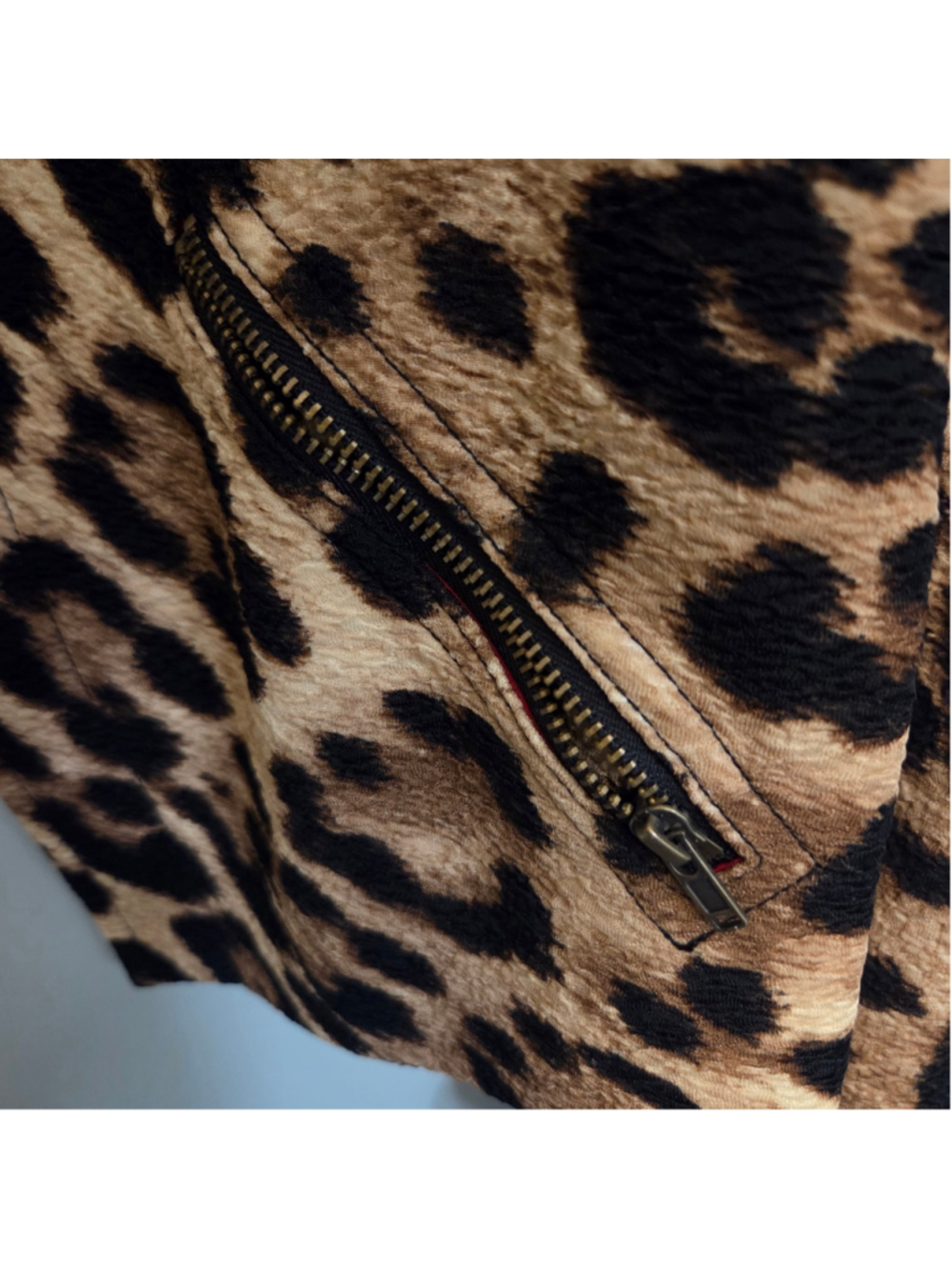 Women's Kelly & Diane Leopard Print Blazer, Size 12, Brown and Red - Picture 4 of 6